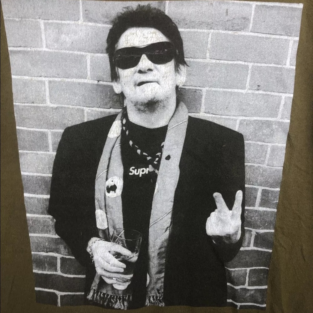 The Pogues Shane McGowan Supreme Army Grn T-Shirt - Picture 2 of 10